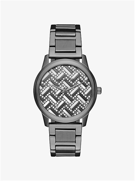 michael kors mk hartman|Hartman Chevron Pavé Gunmetal.